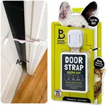 Door Buddy Cat Door Strap for Pets - Caramel. Adjustable Dog Proof Door Latch. Keep Dog Out of Litter Box & Cat Feeder Without Interior Cat Door or Pet Gate with Door. Stop Dog Eating Poop Cat Strap