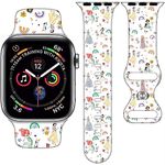 Cartoon Band Compatible with Apple Watch 38mm/40mm/41mm/42mm/44mm/45mm, Princess Bands Replacement for Apple Watch SE2 Series 9 8 7 6 5 4 3, Silicone iWatch Band for Women