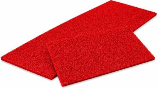 FloorTags Vinyl Mesh Mat Bundle, 4' x 5' + 4' x 15', 1/2" Thick, Red
