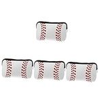 Beaupretty Makeup Baseball Cosmetic Bag Travel Cosmetics Bag Baseball Travel Bag Neoprene Toiletry Bag Softball Bag with Wheels Girls Softball Bag Sport Makeup Bag Oxford Cloth Brush Travel