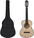 vidaXL 1/2 34" Kids Classical Guitar Set - Solid Basswood Guitar with Strap, Bag, Picks, Pitch Pipe and Strings