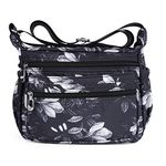 NOTAG Shoulder Bags for Women Nylon Crossbody Bags Waterproof Lightweight Messenger Purses and Handbags (Black)