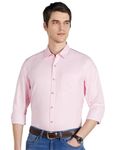 Symbol Premium Men's Cotton Smart Casual Shirt (Regular Fit | Solid Oxford | All Day Fresh) (SP-M-S24-CS-103_Pink_2XL)