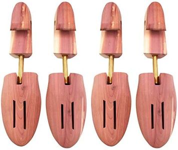 Kilocircle Men's Adjustable Red Cedar Wood Shoe Tree Single Tube 2 Packs, Large(Fits Shoe Sizes 10.5-11.5)