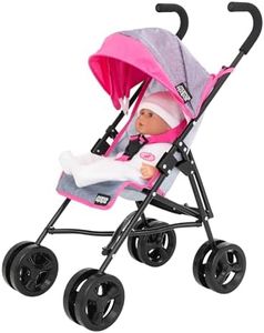Mamas & Papas Junior Cruise Stroller | Childrens Stroller Pram In Grey & Pink | Childrens Baby Doll Stroller Toy Umbrella Fold Stroller | Role Play Toy Dolls Buggy Pushchair | Ages 3+