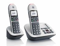 Motorola CD5012 Cordless Landline House Phone, Home Phone, Big Buttons, Nuisance Call Blocking, Answer Machine, Amplification button, HAC, Twin Handset Pack