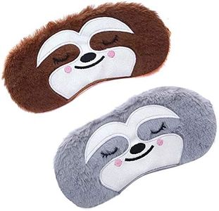 2 Pack Cute Animal Sleep Mask for Girls Cute Cartoon Bradypod Soft Plush Blindfold Sleep Masks Eye Cover for Women Girls Travel Nap Night Sleeping