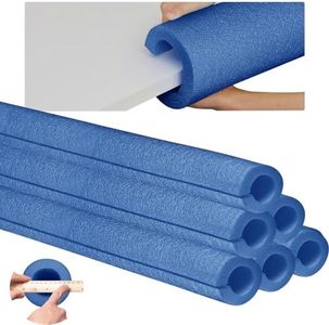 Hanaive 6 Pieces 40 Inch x 4.1 Inch Jumbo Pool Noodles Bulk Pool Noodles Foam Large Pre Slit Clamp Foam Protection Foam Tube Swim Noodles for Swimming Floating Craft Projects Padding Bumper (Blue)