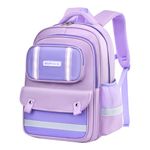 HOPYOCK-School Bags for Girls Kids,Multi-Pocket Children Backpacks with Night Reflection,Primary School Backpack Back Bookbags