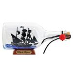 NAUTIMALL Black Pearl Caribbean Pirate Model Ship in a Bottle Glass Ornament Table top Nautical Home Decoration Mayflower USS Constitution USCG Eagle Gift for boy (Black Pearl 9”)