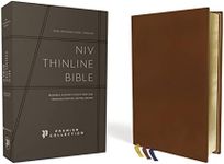 NIV, Thinline Bible, Premium Goatskin Leather, Brown, Premier Collection, Black Letter, Art Gilded Edges, Comfort Print