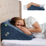 Wedge Pillow for Sleeping - 22 Inch Memory Foam Bed Wedge for Sleeping, Reading, Post Surgery & Leg Elevation - Triangle Pillow with Washable Cover - Light Grey