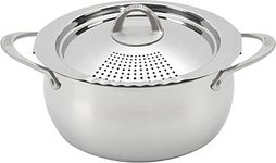 Bialetti Oval Aluminum 6 Quart Pasta Pot with Strainer Lid, Nonstick, Stainless Steel