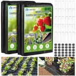 Weed Barrier Landscape Fabric, Lorvain 4FT x 100FT Heavy-Duty Ground Cover Weed Block Barrier Garden Weed Control Mat Fabric for Gardening, Farming, Greenhouse, Yard, Flower Bed（2 Pack 4x50FT）