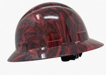 ACERPAL Full Brim Vented Casino Fatale RED Tattoo/Skull Design Gloss Finish OSHA Hard Hat with 6-Point Suspension