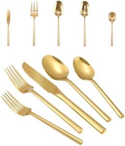 Kelenfer 45-Piece Gold Flatware Set for 8