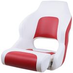Seamander Captain Bucket Seat Boat Seat,Filp Up Boat Seat (SC1-White/Red)