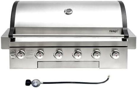 Flintex 40 Inch Built-in BBQ Gas Grill (NG/LPG Convertible), 6-Burner Outdoor Kitchen Gas/Propane Grill with Griddle Combo, Stainless Steel Built-in Outdoor BBQ Grill for Outdoor Kitchen