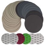 YOUYIDUN - 30 Pcs 5 Inch(125 mm) Wet Dry Sandpaper, 1000/1500/2000/3000/4000/5000 Assorted Grit Hook & Loop Sanding Discs Paper, Silicon Carbide Polish Sandpaper for Auto Wood Metal Sanding Polishing