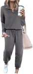 ELESOL Lounge Wear Set Outfits for Women 1/4 Zip Two Piece Outfits for Women Fall Sweatshirt