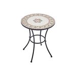 Warmiehomy Garden Table Mosaic Table 60cm Outdoor Dining Table Round Patio Coffee Table