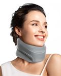 Neck Brace for Neck Pain and Support - Soft Foam Cervical Collar for Sleeping Keep Vertebrae Stable and Aligned for Relief of Cervical Spine Pressure for Women & Men ，M Size （12.6-15.8 inch）Grey