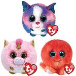 TY Puffies Soft Plush Toy Multipack | Fantasia, Cleo, Sheldon | 4 Inch Collectible Cuddly Stuffed Beanie Baby Teddy x3