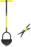 Byhagern Lawn Edging Tool, Manual Lawn Edger with Saw-Tooth, Heat Treated (Hardened) Head, Half Moon Lawn Edger Easy Into the Ground without Bending