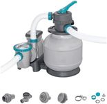 Bestway 2,200 Gallon Sand Filter Pool Pump for Above Ground Swimming Pools up to 14,400 Gallons with Pre-Filter Strainer Basket & Valve Adapter Set