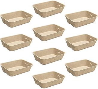 Navaris Disposable Cat Litter Trays (Pack of 10) - Cardboard Liner Tray for Cats Made of 100% Paper - Use Alone or As Box Liners - 15.9" x 11.8"