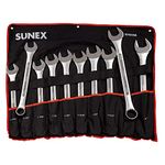 Sunex 97010 Jumbo Combination Wrench Set, Carbon Steel, 1-7/16-Inch - 1-13/16-Inch, 10-Piece