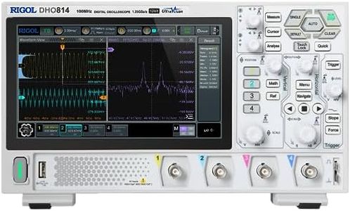 RIGOL Digital Oscilloscope DHO814 100MHz Frequency Band + 12-bit Vertical Resolution + Maximum 1.25 GSa/s Sample Rate + 1000,000 wfms/s Waveform Capture Rate + 4 Analog Channels + 25 Mpts Maximum Memo