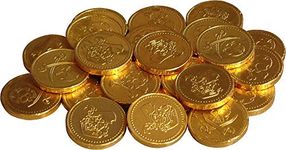 50 x Gold Foil Pirates Themed Milk Chocolate Money Coins Loot, Party Bag Fillers, Pinata prizes, Easter Egg Hunts