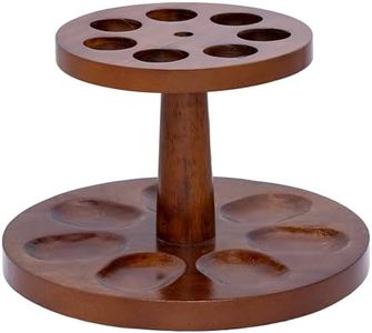 The Big Easy Tobacco Company Round Pipe Stand, Walnut Finish, Simple, Elegant, Functional, Fits 7 Pipes