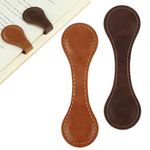 Dimeho 2 Pcs Leather Magnet Bookmark Retro Book Page Holder Vintage Page Marker Clip Handmade Cute Reading Accessories for Women Bookworm Book Lovers Reader Gift