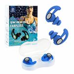 Hearprotek 2 Pairs Ear Plugs for Swimming Adults, Reusable Custom-fit Swim Water Ear Plugs Men Women for Swimmers Shower Pool Bath Surfing