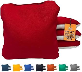 Cornhole365 Stick & Slide Cornhole Bags - Resin Filled, Canvas and Suede, Tournament Bean Bags, Regulation, Slick Shot Bags, Cornhole Bags - Red - Set of 4