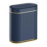 ELPHECO Plastic Touchless Trash Can, Small, Gold, Motion-Sensor, Rectangular, Bathroom, Bedroom, Kitchen, Office (Midnight Blue, 2 Gallons)