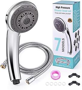EocuSun Alcachofa de Ducha, Alta Presión Cabezal de Ducha de Agua Ahorro Mango de Ducha con 7 Rociadores Handheld Showerhead Ducha Universal Cromo