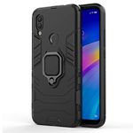 Mobirush Armor Shockproof Soft TPU and Hard PC Back Cover Case with Ring Holder for Huawei Nova 3 - Armor Black