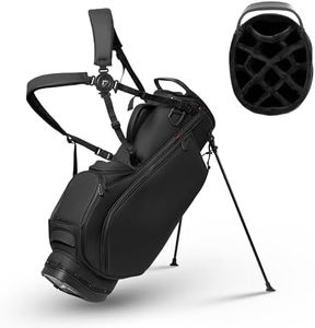 uniHimal Premier 14-Way Golf Stand Bag, Lightweight Leather Classic Black