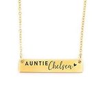 Personalized Auntie Bar Necklace - 
