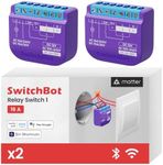 SwitchBot Smart Relay Switch 1(2pack),Smart Relay Module with Built-in Bluetooth Repeater, Wi-Fi&Bluetooth Switch Works with Alexa/AppleHome/Google Home/Matter Hub Required, 2.4GHz, Home Automation