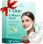 PLANTIFIQUE V-Line Collagen Mask for face 20 PCS Chin Strap for Women & Men, V Line Lifting Mask with Collagen, V Shape Face Tape Chin and Neck Mask for Skin Firming