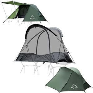 TENPLAY Cot Tent,Camping Tent,Backpacking Tent,3 Way Tent,Solo Tent,1 Person,Quick Setup,70D Nylon,pu5000mm,UV Cut,7001 Aluminium,Ultralight,Compact,Outerdoor,Hiking,Travel,Mountaineering(Green