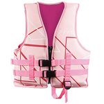 CONQUEST Swimming Life Jacket for Kids | Floating Vest (4-7 Years) Weight Capacity Upto 25 Kg, Pink (AR-2945-PNK-L)