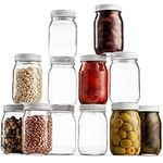 Paksh Novelty - Food Storage Container - Glass Mason Jars - Regular Mouth Jam Jelly Jars, Metal Airtight Lid, Preserving, Decorating, Canning Jar, Craft and Dry Food Storage (16 Ounce)