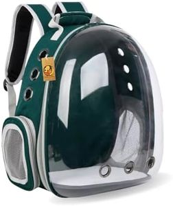 Foodie Puppies Transparent Capsule Breathable Astronaut Space Ventilate Carrier Backpack for Travel, Hiking & Outdoor for Puppies, Cats & Kittens (Green)