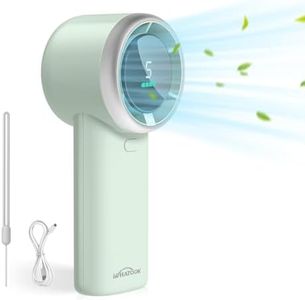 WHATOOK Ventilateur Turbo Portable Puissant : 13500 tr/min Refroidissement Instantané,Recharge USB Rapide 2H,Mini Ventilateur à main Personnel avec 5 Vitesses,Écran HD pour Voyage/Sport/Plage(Vert)