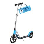 HUDORA BigWheel Pure Scooter - Sturdy aluminium scooter with stand - Adjustable in height & foldable city scooter for up to 100kg - Kick scooter for teenagers and adults